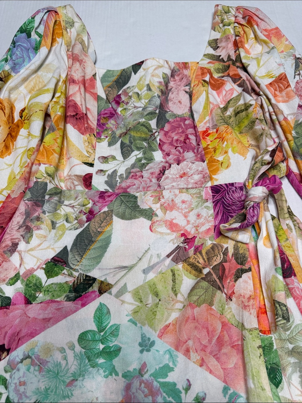 Vince Camuto Multicolor Floral Puff-Sleeve Mini Dress - Picture 4 of 15